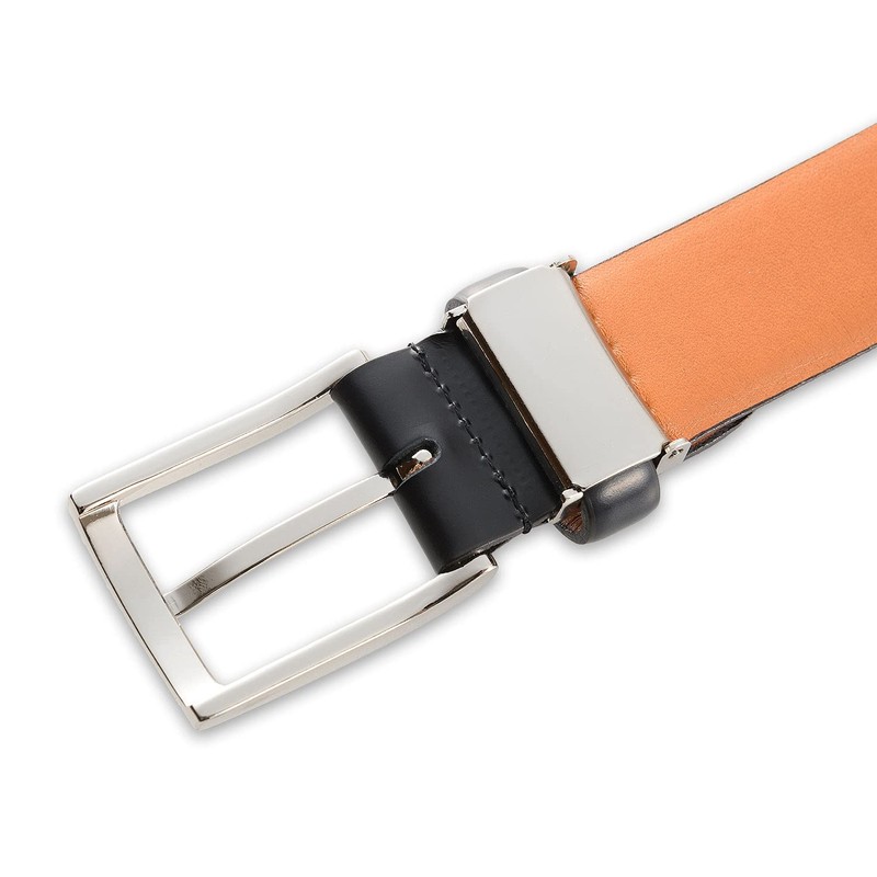 Ikenoha OT-010 Silver Leather Belt, Made in France by Rinaldi,