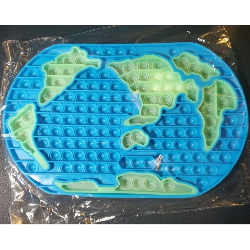 Unbranded 8pcs Push Bubble Silicone Sensory Games Huge World Map