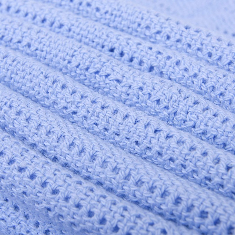 Premium Quality 100% Cotton Cellular Blanket,to Fit (Pram/Cot/Cotbed),Made in EU
