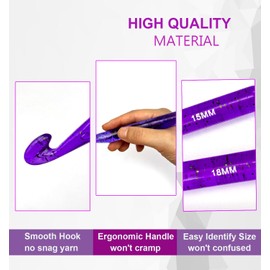 Weabetfu 25mm Large Crochet Hook,Huge Crochet Hooks for Chunky Yarn,Ergonomic Knitting Giant Crochet Hooks,Big Crochet Hooks for Knitting Yarn Carpet Scarf Wool Roving