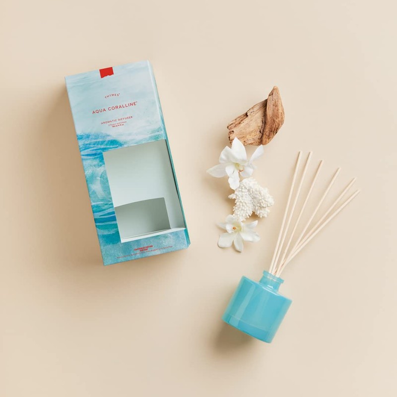 Thymes Aqua Coralline Petite Reed Diffuser – Home Fragrance Diffuser
