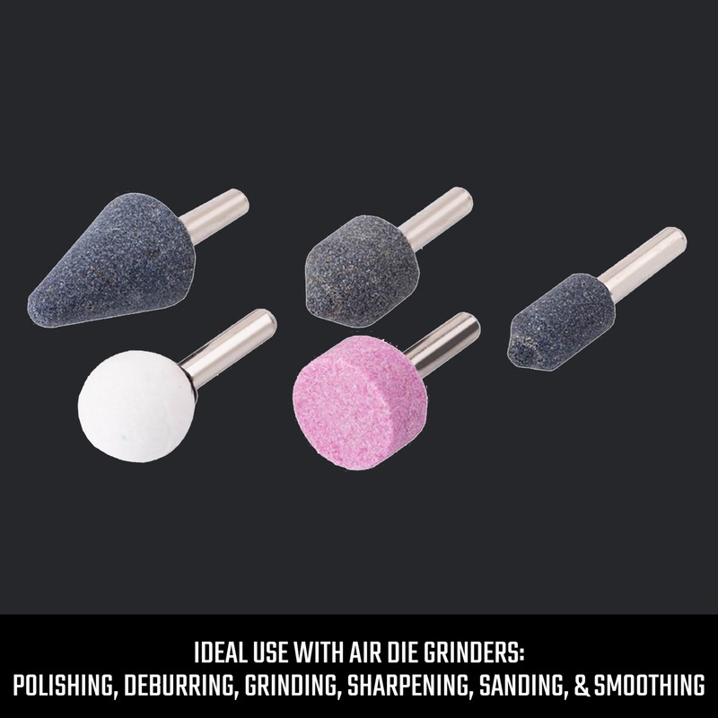 CRAFTSMAN 5-Piece Grinding Stones, 1/4-Inch Shank, 25,000 RPM, for Angle