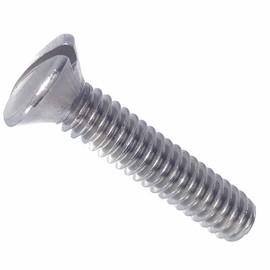 10-32 x 3/8" Oval Head Machine Screws, Slotted Drive, Stainless Steel 18-8, Full Thread, Bright Finish, Machine Thread, Quantity 100 by Fastenere