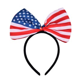 Sdopbinbin 4th of July Headband for Women Girls Independence Day Bow Headband for Girls 4th of July Decorations Independence Day Outfits for Girls Women American Flag Hair Band Bow for Teens