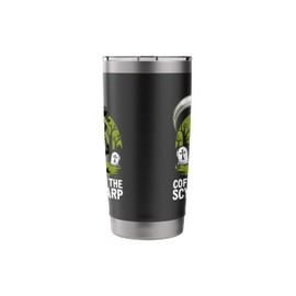 Coffee keeps the Scythe sharp. Grim Reaper, Dark Humor Stainless Steel Insulated Tumbler