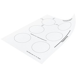 Button Paper (Circle Diameter: 70 mm) for 59 mm Badgematic Button Blanks 25 Sheets (150 Paper Circles) White 100 g/m2