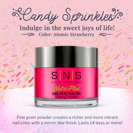 SNS Nail Dip Powder, Color Dipping Powder - Atomic Strawberry (Pink), CS181 - Long-Lasting Nail Color Lasts 14 Days - Low-Odor & No UV Lamp Needed - 1 oz.