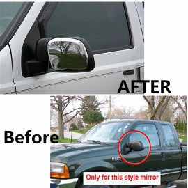 X-PARTS LAB For 99-07 Ford F250 F350Excursion Chrome Side Door Mirror Covers SDSide half cap