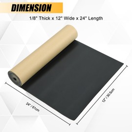 FLKQC Neoprene Foam Rubber Sheet with Adhesive | Sponge Neoprene, Foam Rubber Sheet, Cut to Multiple Dimensions and Lengths for DIY Padding Gaskets,Crafts (1/8" Thick x 12" Wide x 24" Length)