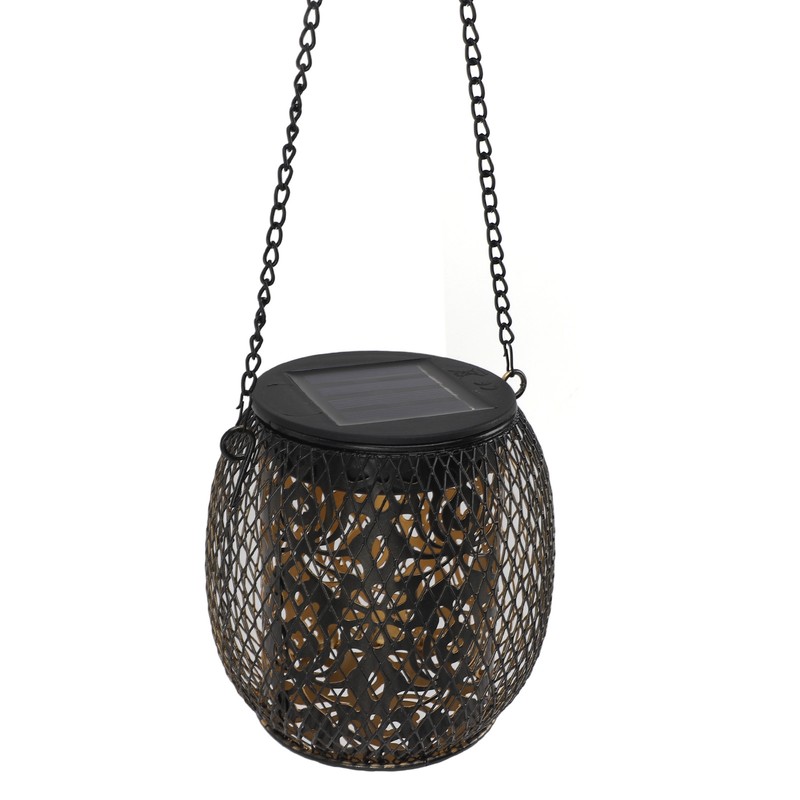 2pcs Outdoor Hanging Solar Lanterns IP65 Waterproof Solar Wrought Iron