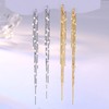 Hius Silver Long Tassel Earrings for Women, 18K Gold Plated