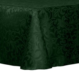 Ultimate Textile Vintage Damask Somerset 60 x 102-Inch Oval Tablecloth Hunter Green