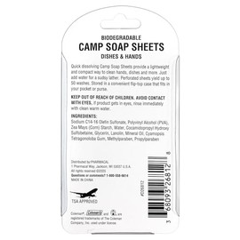Coleman Camp Sábanas de Jabón Viaje Biodegradables, 25 Hojas Perforadas para 50 Lavados