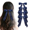 4PCS Silky Pink Hair Bow, Ribbon Hair Bows for Girls
