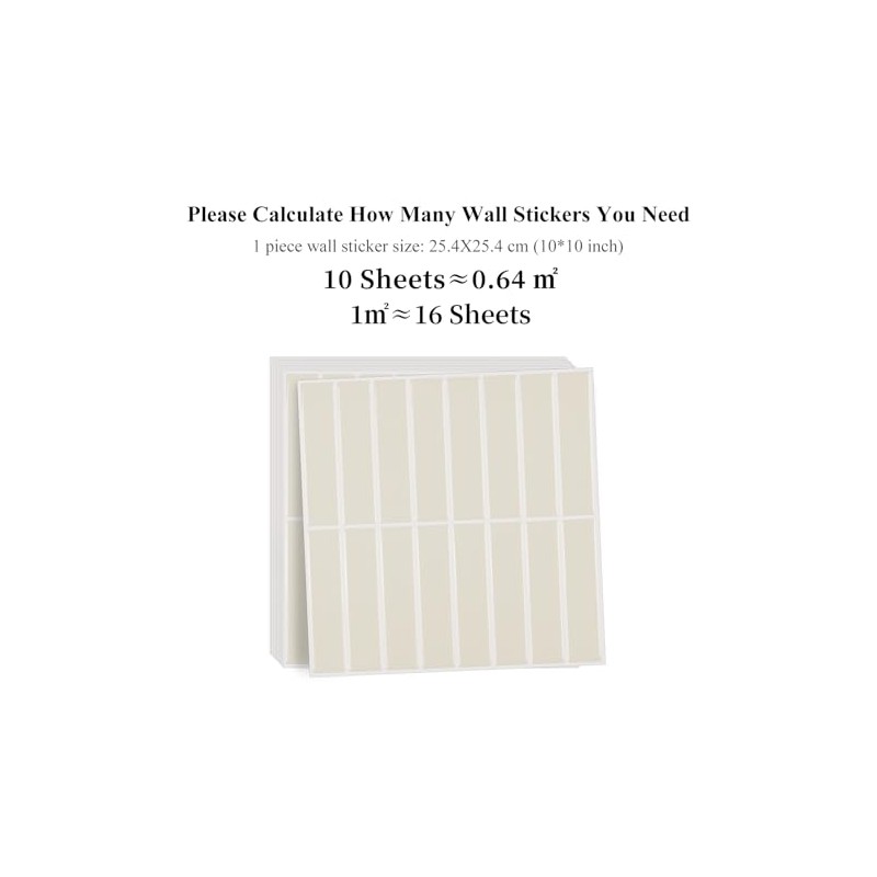 Alwayspon 10 Sheets 3D Peel and Stick PVC Backsplash Tiles,