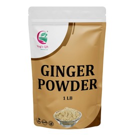 Ginger Powder 1 LB, 100% Pure & Natural Ground Ginger, Premium Quality Product for Cooking & Tea, Flavorful & Aromatic, Resealable Bag for Freshness - By Yogi’s Gift®