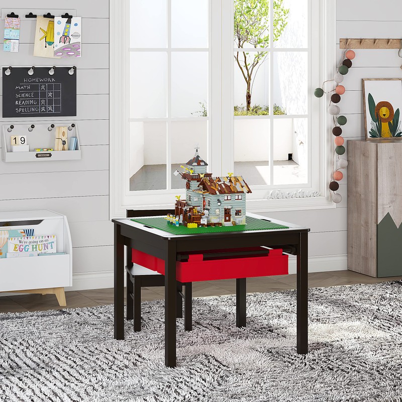 UTEX 2 in 1 Kids Construction Play Table with Storage