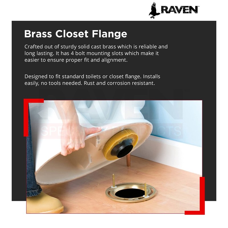 Raven CSUG6252 Closet Flange with Four Mounting Slots, 4 Inch