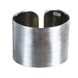 NicoWerk SRI743 Women's Silver Ring Wide 925 Sterling Silver Band Ring Plain Brushed Glaring Matte Adjustable Open, Sterling Silver