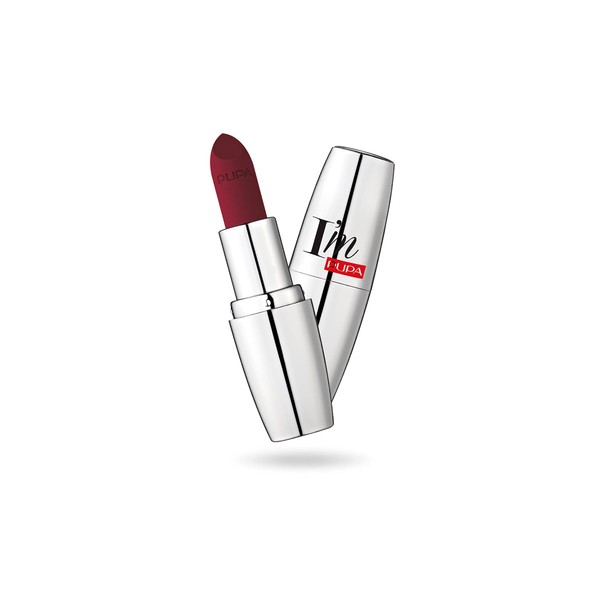 Pupa Milano I Am Matt Pure Colour Lipstick - Dresses Lips In Full, Deep Color - Matte, Velvety And Extremely Sensory Feel - Glides On Without Weighing Lips Down - 073 Irresistible Burgundy - 0.123 OZ