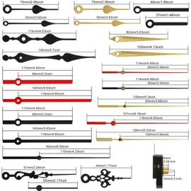 Outus 2 mecanismos de movimiento de reloj de cuarzo sin tictac, mecanismo de reloj con 8 manecillas de reloj, juego de kits de movimiento de bricolaje (13 mm)