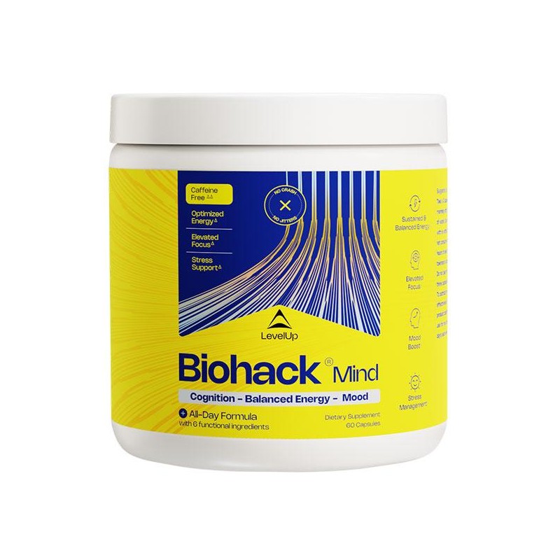 LevelUp Biohack Mind - All-Day Formula for Moms Dads Students
