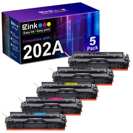 E-Z Ink Compatible Toner Cartridge Replacement for HP 202A 202X CF500X CF500A to use with Color Laserjet Pro MFP M281fdw M281cdw M281fdn M254dw M254 M281 (2 Black Cyan Magenta Yellow, 5 Packs)