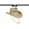 '"Beachcomber Natural Straw Hat with Chin Strap Western, Cowboy Hat,