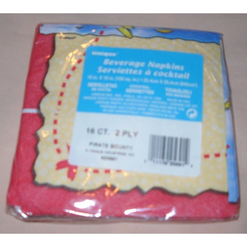 10 Inch Beverage Napkins - 16PK/Pirates Bounty