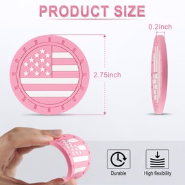 JUSTTOP Car Cup Holder Coaster,American Flag Non-Slip Insert Car Cup Coaster,Car Accessories Interior for Women and Man,4 Pack Pink
