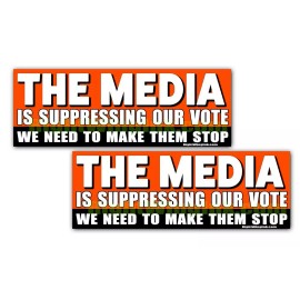Media Suppressing Vote 2020 Pro Trump Keep America Great Bumper Sticker 2 PACK