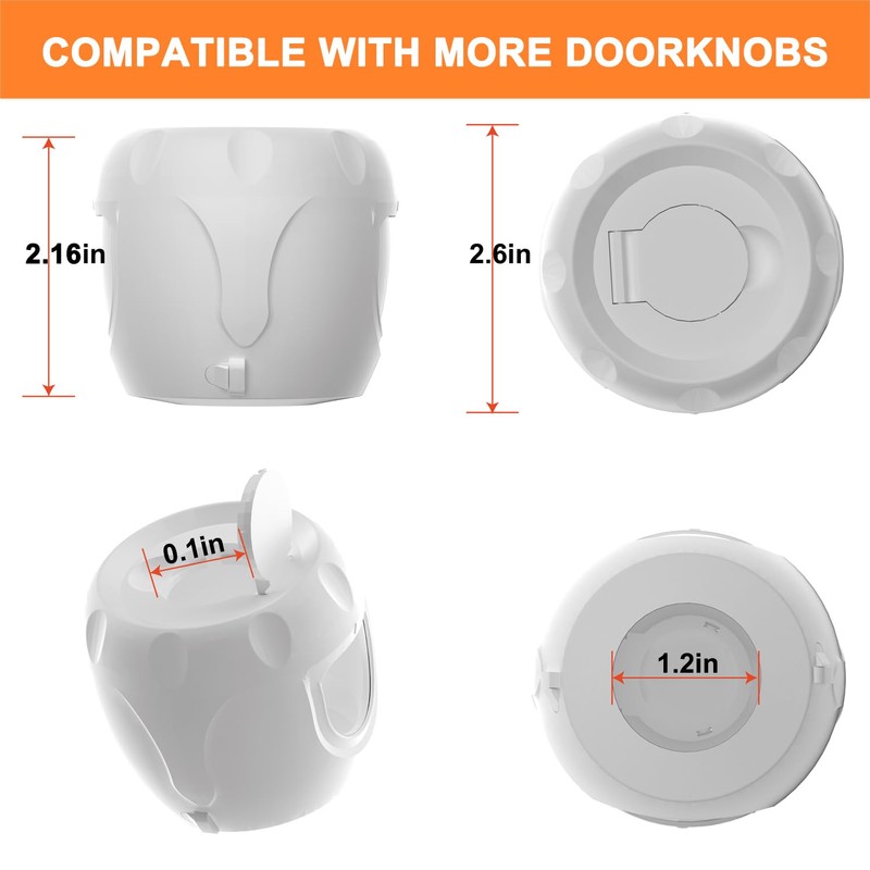 Innovative Door Knob Safety Cover for Kids (4 Pack) New