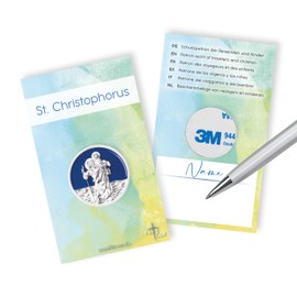 FRITZ COX St Christopher Car Medal Enamelled Blue