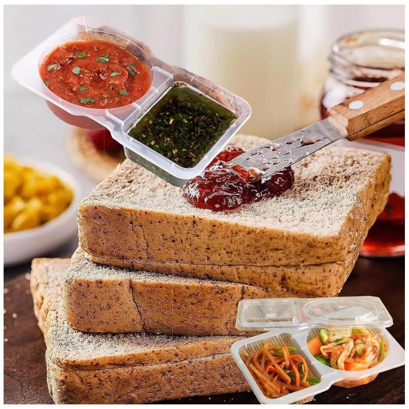 YC-GREHUN Double Compartment Snack Containers with Lids Snack Pack Containers