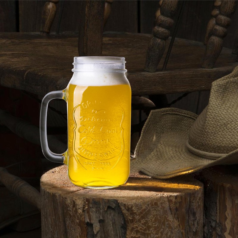 QWEZXO 24 OZ Mason Jar Drinking Glasses for Party Beverages