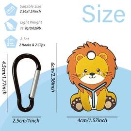 YUCHIYA 2 PACK Luminous Poop Bags Clips for Leashes Silicon Dog Poop Bag Holder Dispenser Hands-free Poop Bag Holders for Leashes Dog Walking Accessories (Lion)