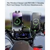BRCOVAN Motorcycle Phone Mount with Qi Wireless & USB-C Charger