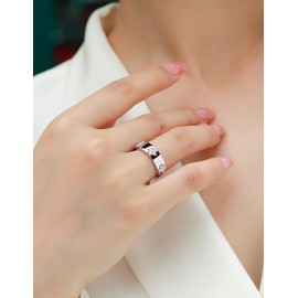 TIMELESSTAR Clover Moissanite Rings for Women Wedding Bands 925 Sterling Silver 14K Rose Gold Plated Non Tarnish Stackable Dainty Diamond Ring Promise for Her Engagement Eternity Anniversary Band 6.5