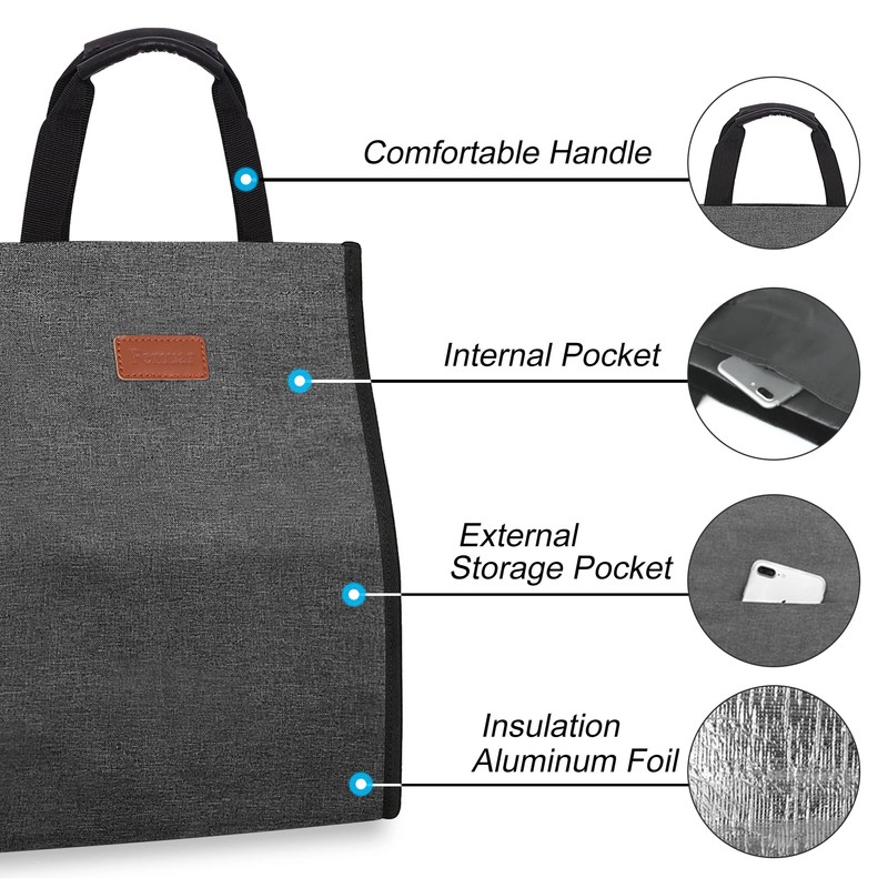 Lunch Bags for Women Insulated Reusable Lunch Tote with Internal