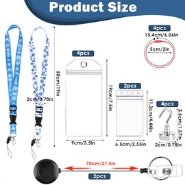 BUYGOO Cruise Essentials Set with 4 Luggage Tags for Cruises & 2 Extendable Cruise Lanyards + ID Card Holder & 4 Magnetic Hooks for AIDA Hapag-Lloyd NCL Cruise Must Have