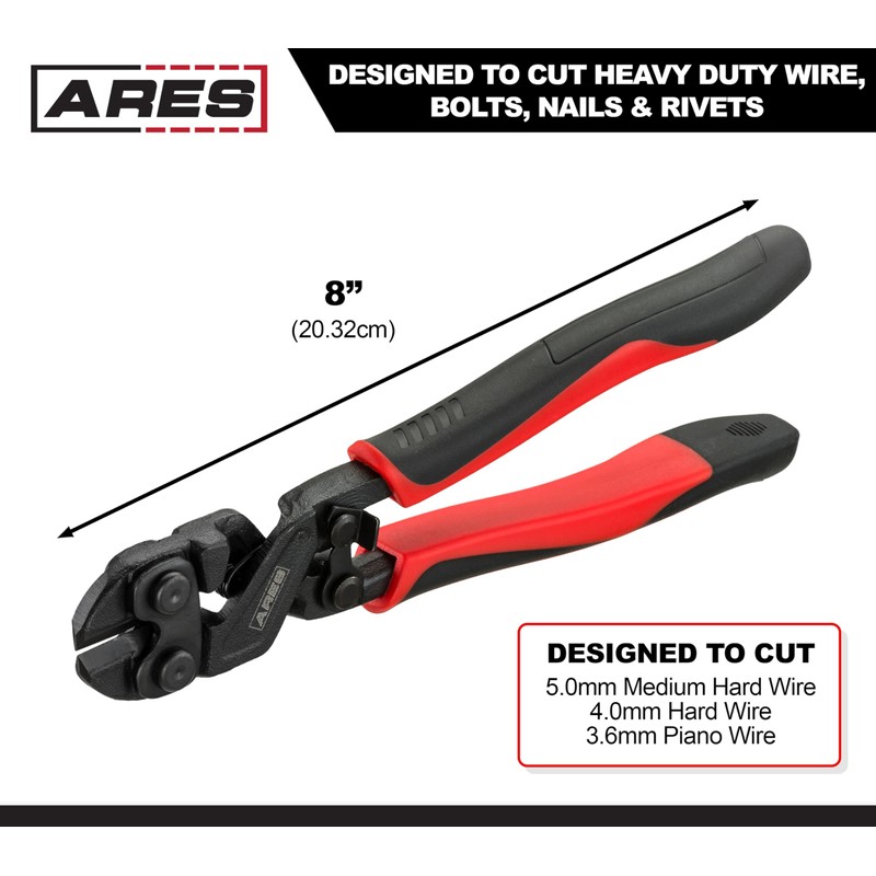 ARES 70664-8-Inch Mini Bolt Cutter - Chrome Moly Steel Construction