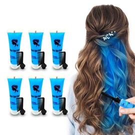 Blue Temporary Hair Dye for Kids, Washable Hair Dye, Temporary Hair Color for Dark&Light Hair Dye Comb for Kids Girls Party