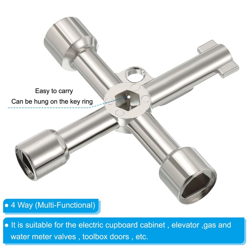PATIKIL Multifunctional Universal Cross Wrench 4 Pack Alloy 4 Way