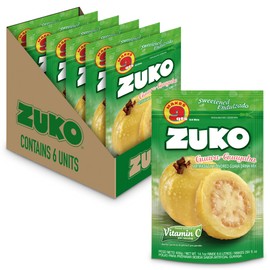 Zuko Guava Instant Powder Drink | Family Pack | No Sugar Needed | Vitamin C | 14.1 Ounce (Pack of 6)