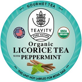 Organic Licorice Mint Tea Pods for Keurig - Natural Decaf Peppermint Tea by Teavity (12 Tea Pods)