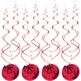 30 Pcs Red Swirls Decorations Hanging Swirl Decorations Red Party Streamers for Anniversary Wedding Ceiling Party Decorations