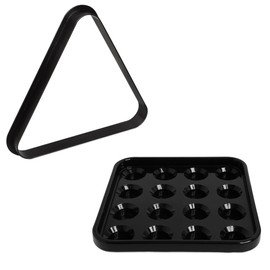 OKKO Bundle of 2 Items Billiard Pool Table Plastic 8 Ball Triangle Rack Plastic Billiard Pool Ball Tray for Standard 2 ¼" Pool Balls