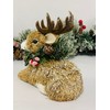 Mezzaluna Gifts Reindeer with Wreath Christmas Festive Ornament (SMALL H