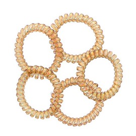 Irridescent Coil Pony Holders - Set Of 5-Brown