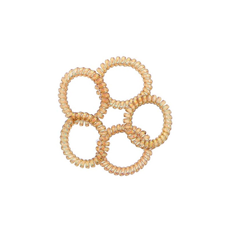 Irridescent Coil Pony Holders - Set Of 5-Brown